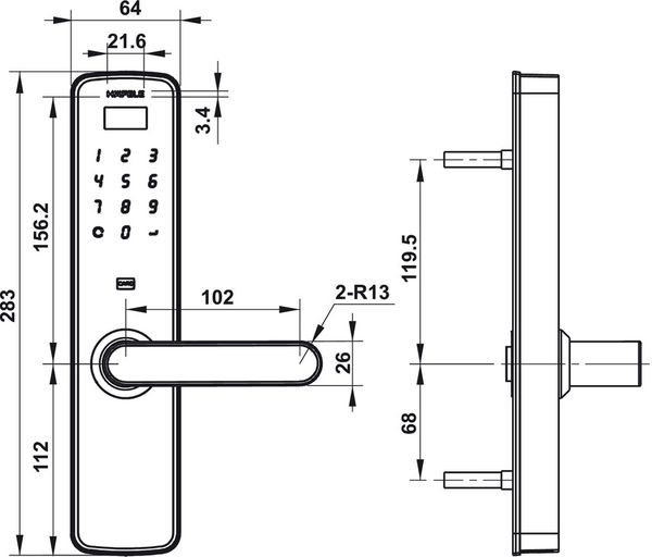 Khóa điện tử Hafele DL7000( 912.05.497)
