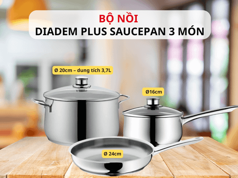 Bộ nồi WMF Diadem Plus Saucepan 3 món 0739176040