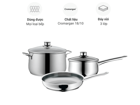 Bộ nồi WMF Diadem Plus Saucepan 3 món 0739176040
