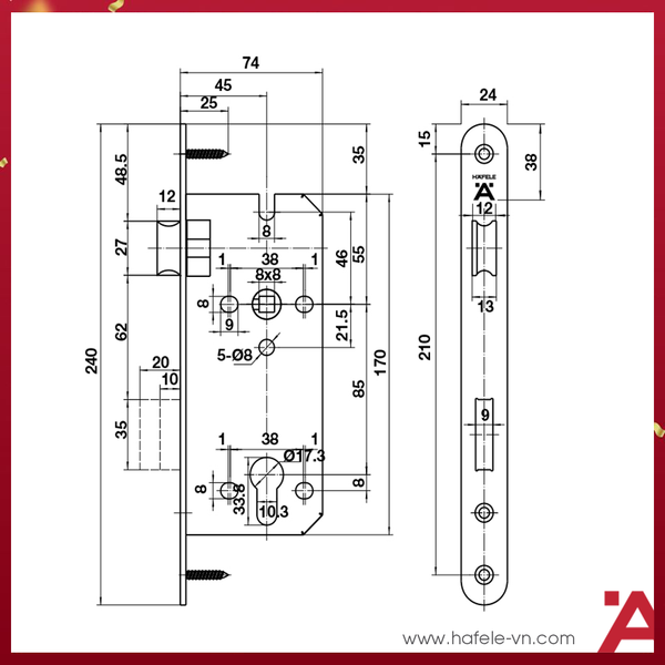 THÂN KHÓA DIY HAFELE 489.10.563