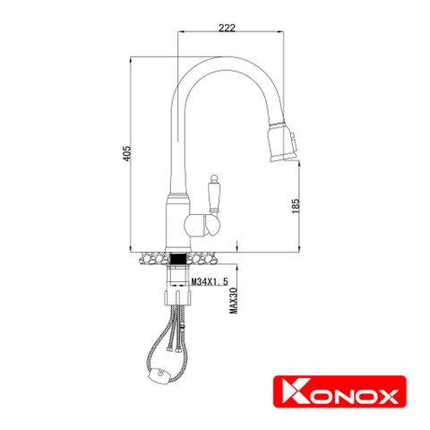 Vòi rửa bát Konox  KN1905