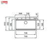 Chậu rửa bát âm Konox Terra 790S Grey
