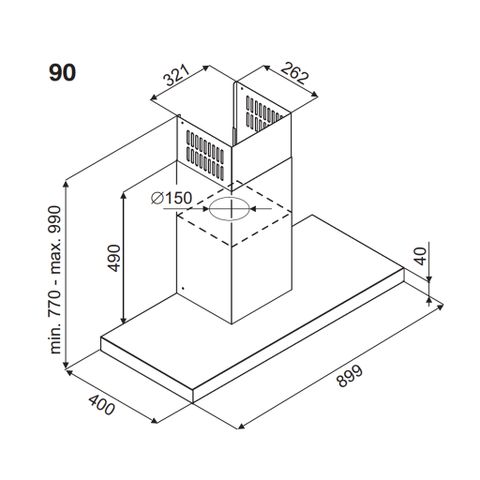 Máy hút mùi áp tường Fagor 3CFS-9031X