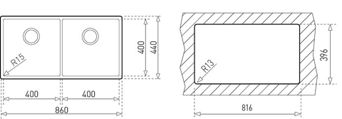 Chậu rửa bát Teka BE LINEA RS15 2B 860