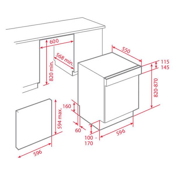 Máy rửa chén lắp âm bán phần DW9 55 S