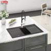 Mua Chậu rửa bát âm Konox Terra 790S Black + Vòi rửa Konox cao cấp tặng Bộ dao 5 món Impecca