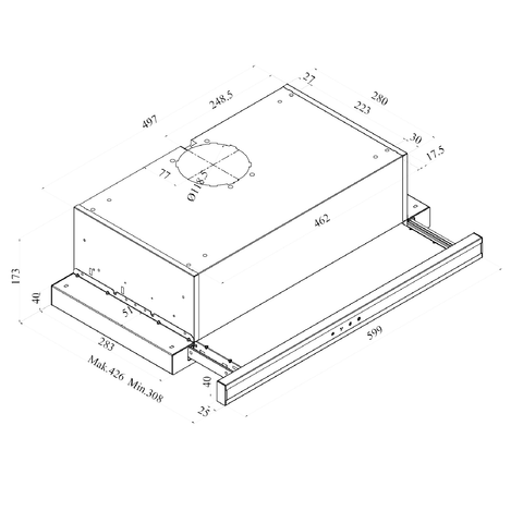 Máy hút mùi âm tủ FAGOR 3AF3-641B