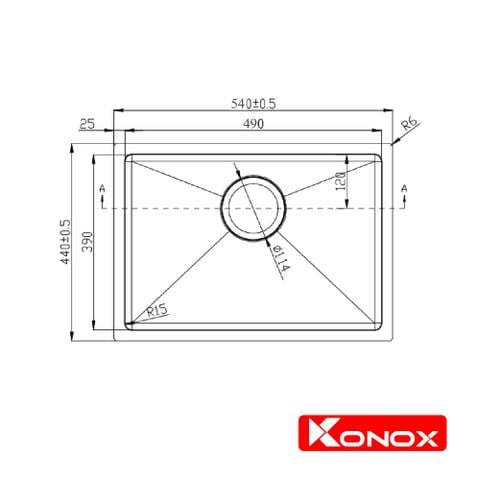 Chậu rửa bát Konox CUBE 5444SU