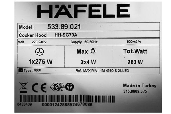 Hút mùi âm tủ Hafele HH-SG70A 533.89.021