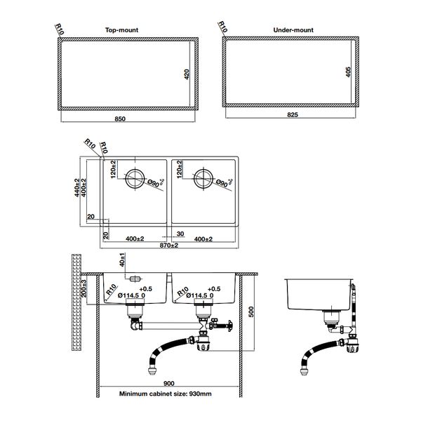 Chậu âm Hafele 567.24.437