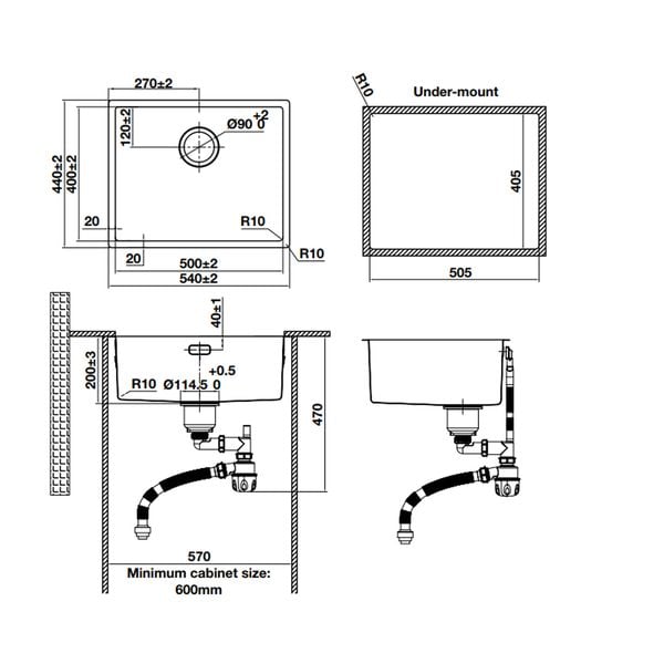 Chậu âm Hafele 567.24.457