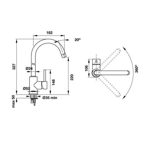 Vòi rửa bát Blanco 569.07.900