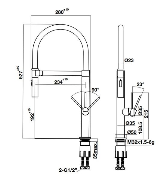 Vòi rửa bát Hafele HT24-SH1F527 570.85.051