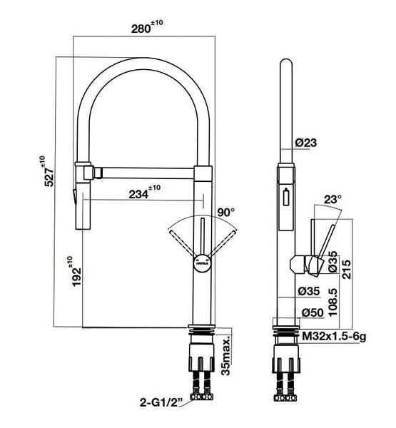 Vòi rửa bát Hafele HT24-SH1F527 570.85.451