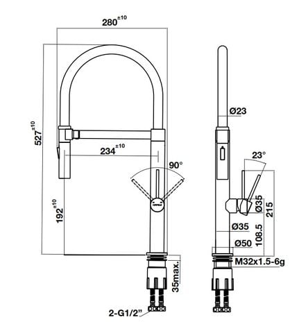 Vòi rửa bát Hafele HT24-SH1F527 570.85.451
