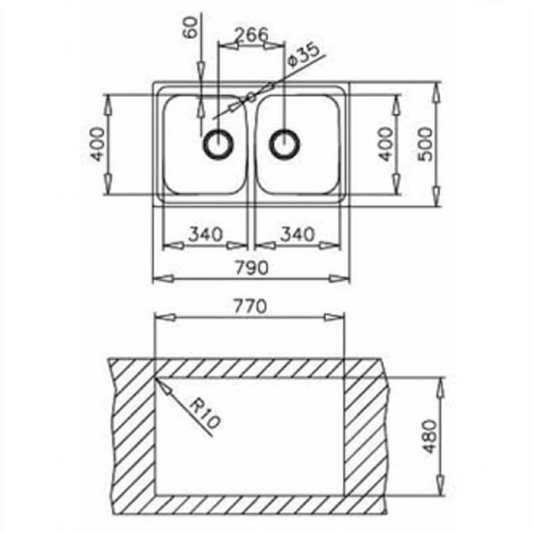 Chậu rửa bát Teka UNIVERSO 79 2B