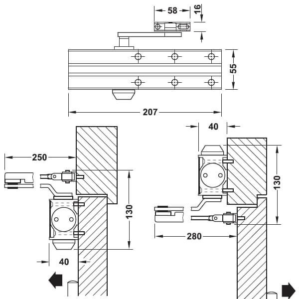 Thiết bị đóng cửa tự động Hafele 931.84.623