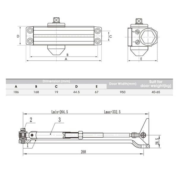Door Closer Hafele 60kg 489.30.010