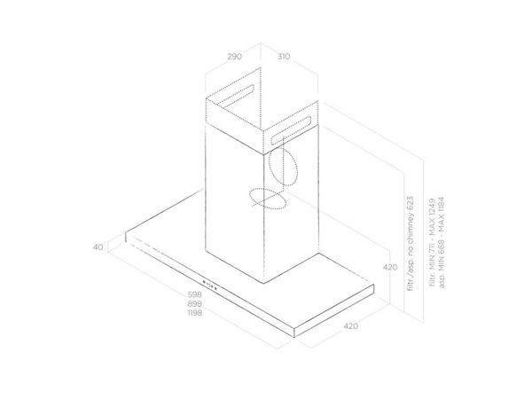Hút mùi áp tường Elica Thin