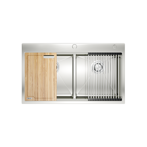 Chậu dương Konox KN8850TD Tặng Vòi rửa bát rút dây Alto Chrome