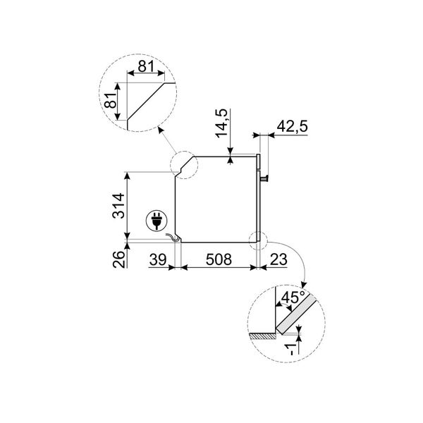 Lò vi sóng kết hợp nướng Smeg SF4604WMCNR