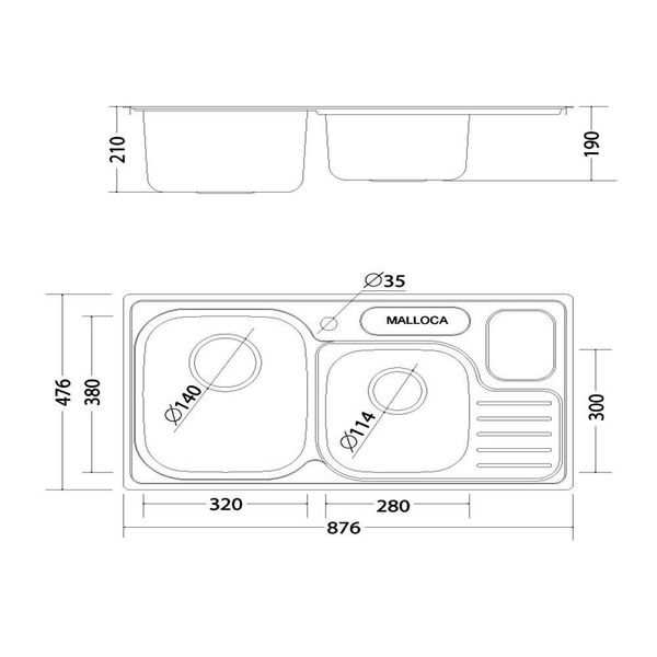 Chậu rửa Malloca MS 1024