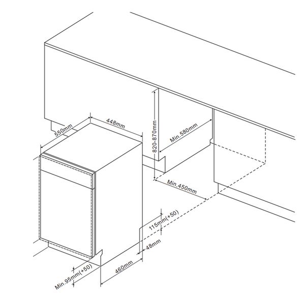 Máy rửa chén âm toàn phần Fagor 3LVF-42IT