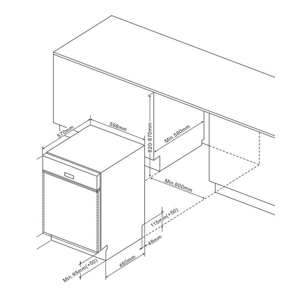 Máy rửa bát bán âm FAGOR 3LVF-62BSI