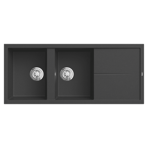 Chậu rửa bát đá Konox Livello Smart Black + Vòi rửa Konox cao cấp tặng Bộ dao 5 món Impecca