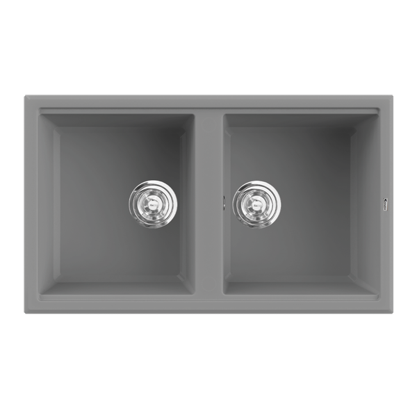 Chậu rửa bát đá Konox Phoenix 860 Grey + Vòi rửa Konox cao cấp tặng Bộ dao 5 món Impecca