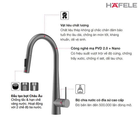 Vòi rửa bát Hafele HT24-SH1P417-BR 570.85.041