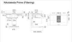 Bếp từ kết hợp hút mùi Elica NIKOLA TESLA PRIME BL/F/83 - PRF0143159