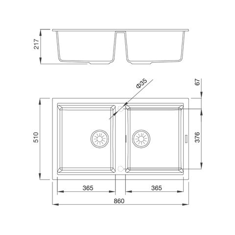 Chậu rửa bát âm Malloca K-45086