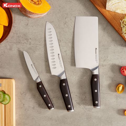 Bộ dao làm bếp cao cấp 3 món Konox Impecca Classic