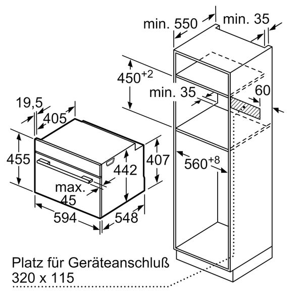 Lò hấp âm tủ Bosch CDG634AB0 Serie 8