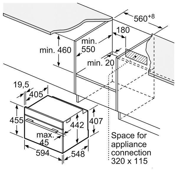 Lò hấp âm tủ Bosch CDG634AS0 Serie 8