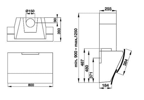 Hút mùi áp tường Hafele HH-WVG80C 538.84.228