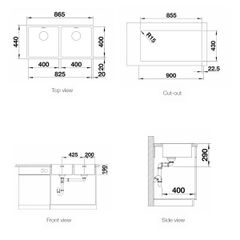 Chậu rửa Blanco QUATRUS R15 400/400-IU