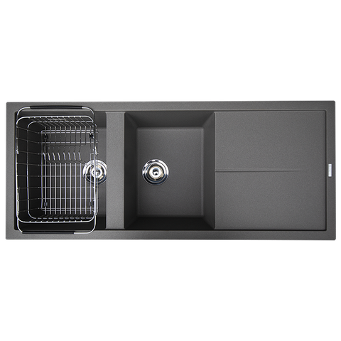 Chậu rửa bát Konox Livello Smart 1160 Grey + Vòi rửa Konox cao cấp tặng Bộ dao 5 món Impecca