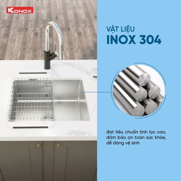 Chậu rửa bát âm Konox KN6044SU Dekor