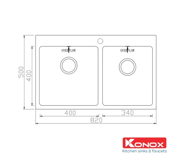 Chậu âm Konox UNICO 8250