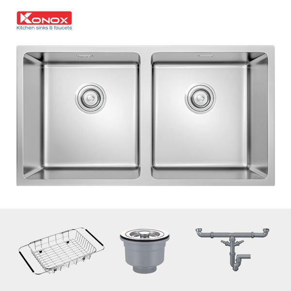 Chậu inox Konox KUBE 7544DUB
