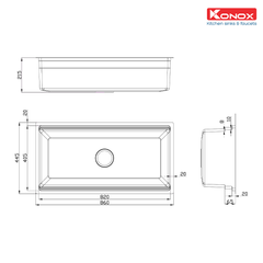 Chậu rửa âm Konox KN8644SU Dekor