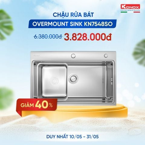 Chậu rửa bát 1 hố KN7548SO tích hợp chậu rửa nhỏ GIẢM 40%