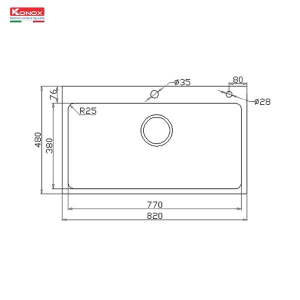 Chậu rửa bát âm Konox KN8248SO Dekor