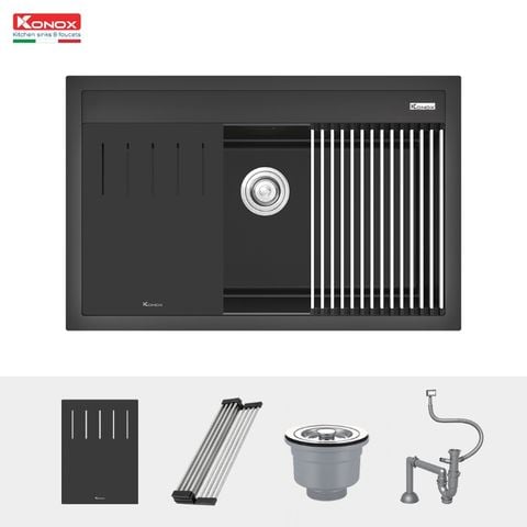 Chậu rửa bát âm Konox Terra 790S Black