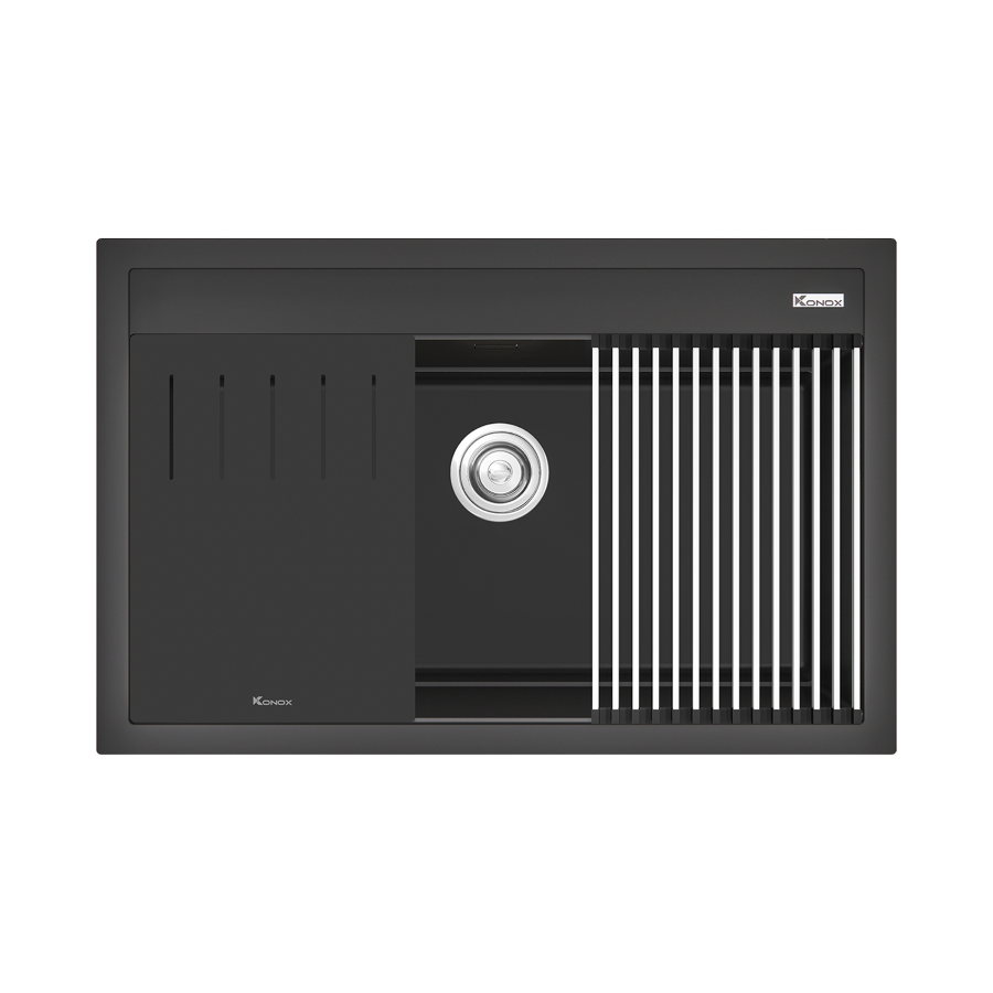  Chậu rửa bát đá Konox Terra 790S Black 