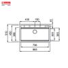 Mua Chậu rửa bát âm Konox Terra 860S Grey + Vòi rửa cao cấp tặng Bộ dao 5 món Impecca