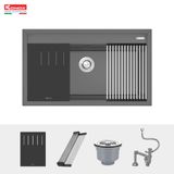 Mua Chậu rửa bát âm Konox Terra 860S Grey + Vòi rửa cao cấp tặng Bộ dao 5 món Impecca