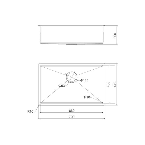 Chậu rửa bát âm Malloca MS 6070